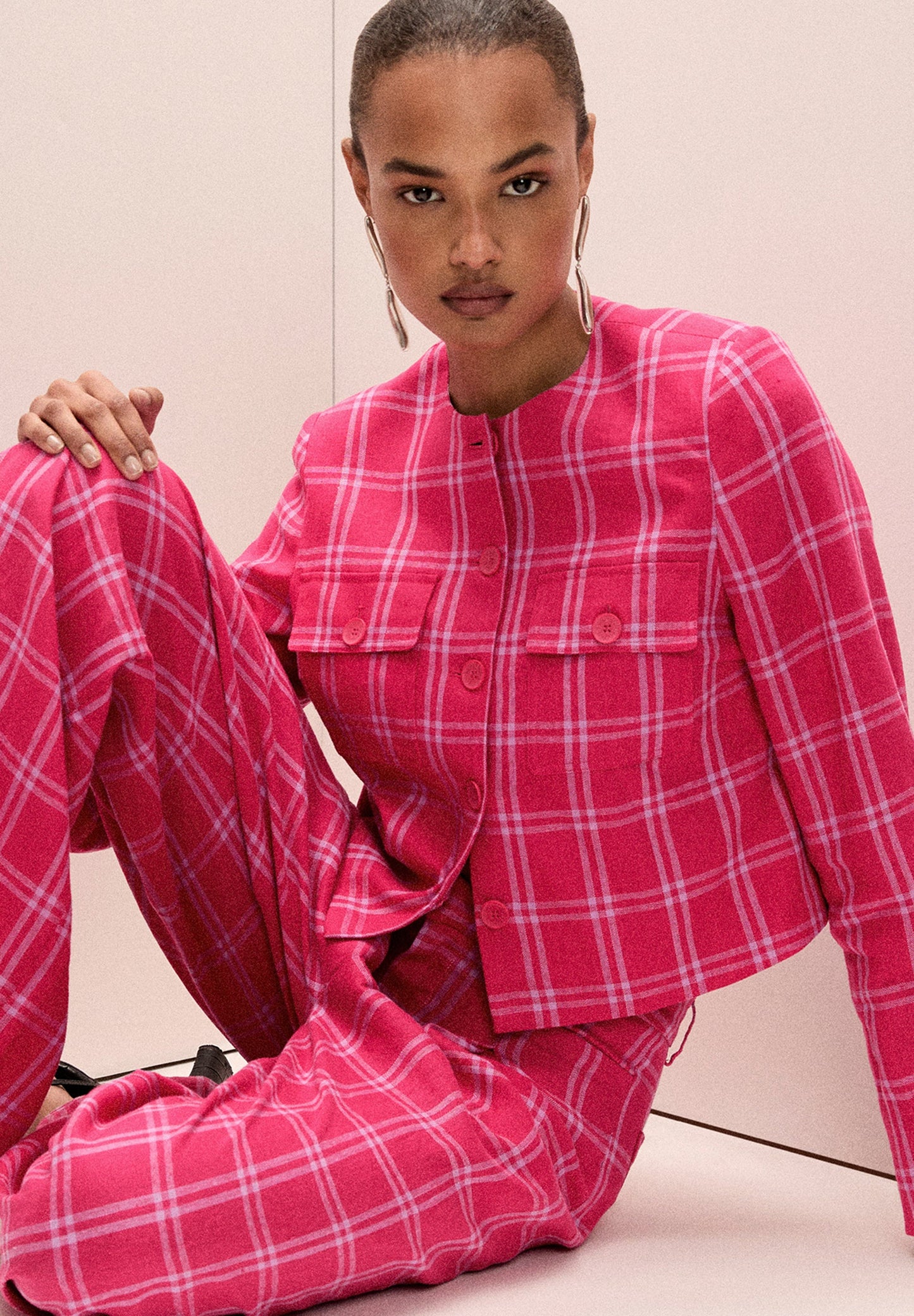 SCLINEN CHECK BLAZER