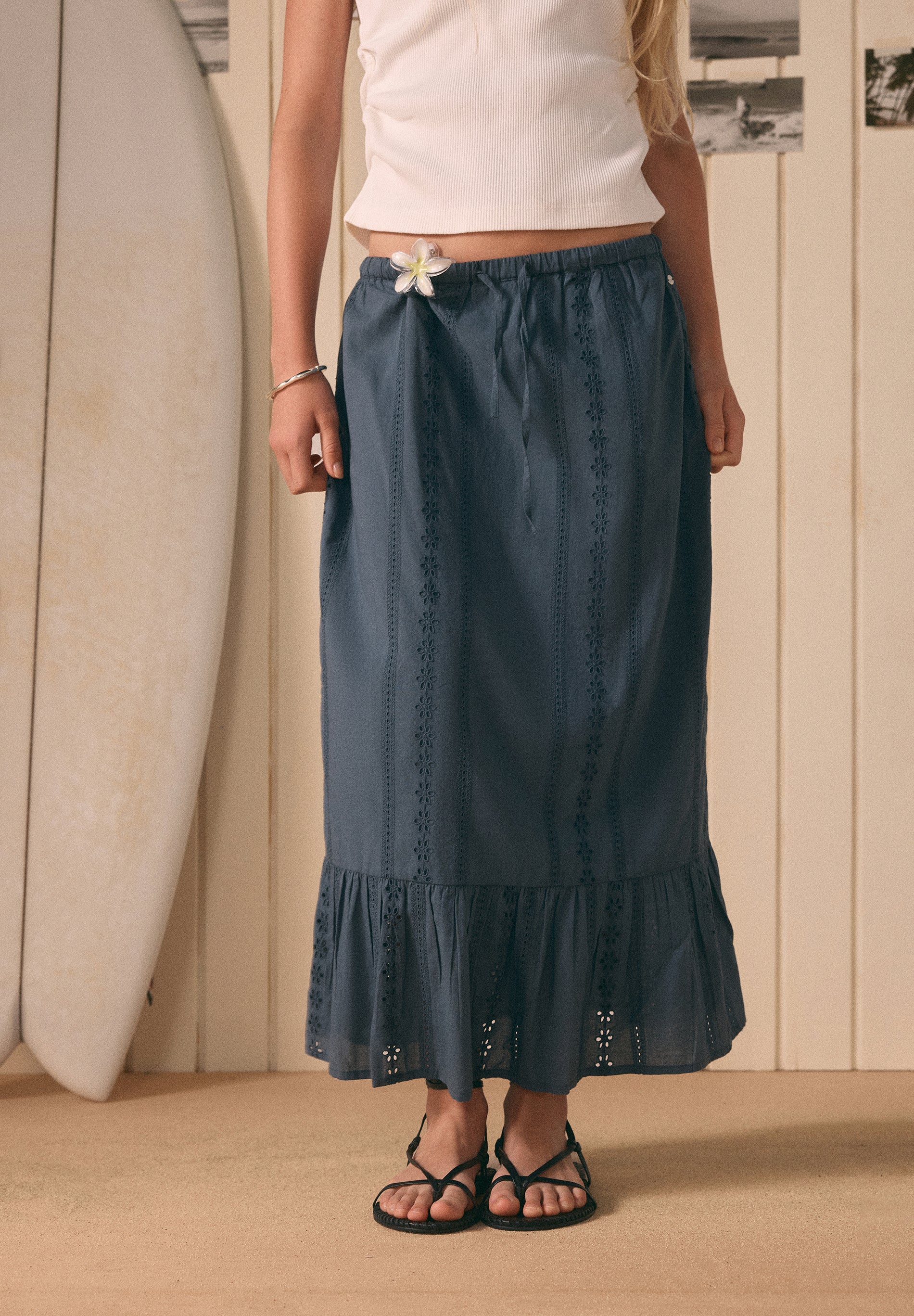 COTTON SKIRT WITH EMBROIDERY