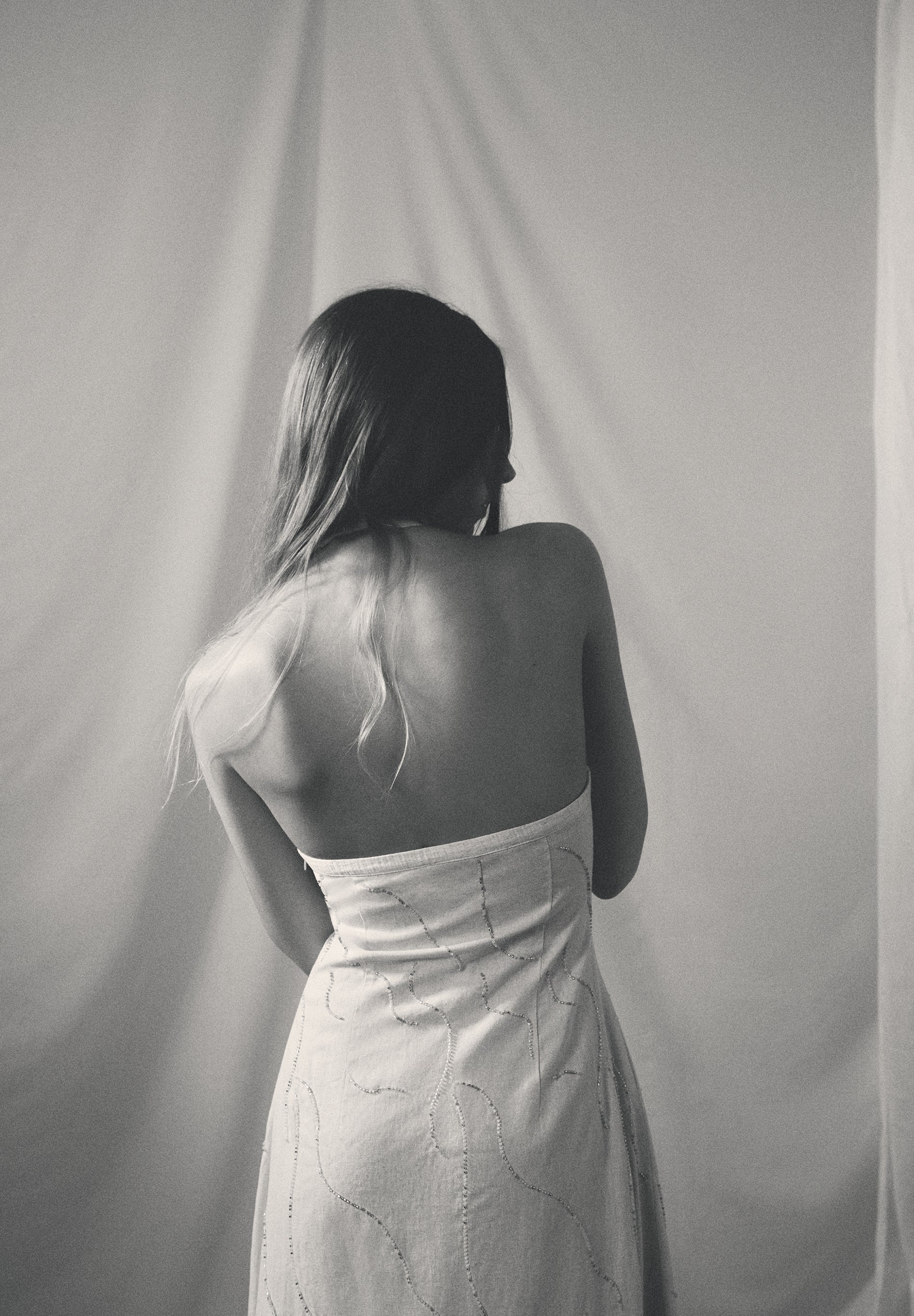 BEADED HALTER DRESS