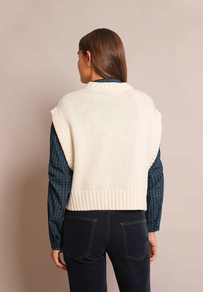 CABLE-KNIT GILET