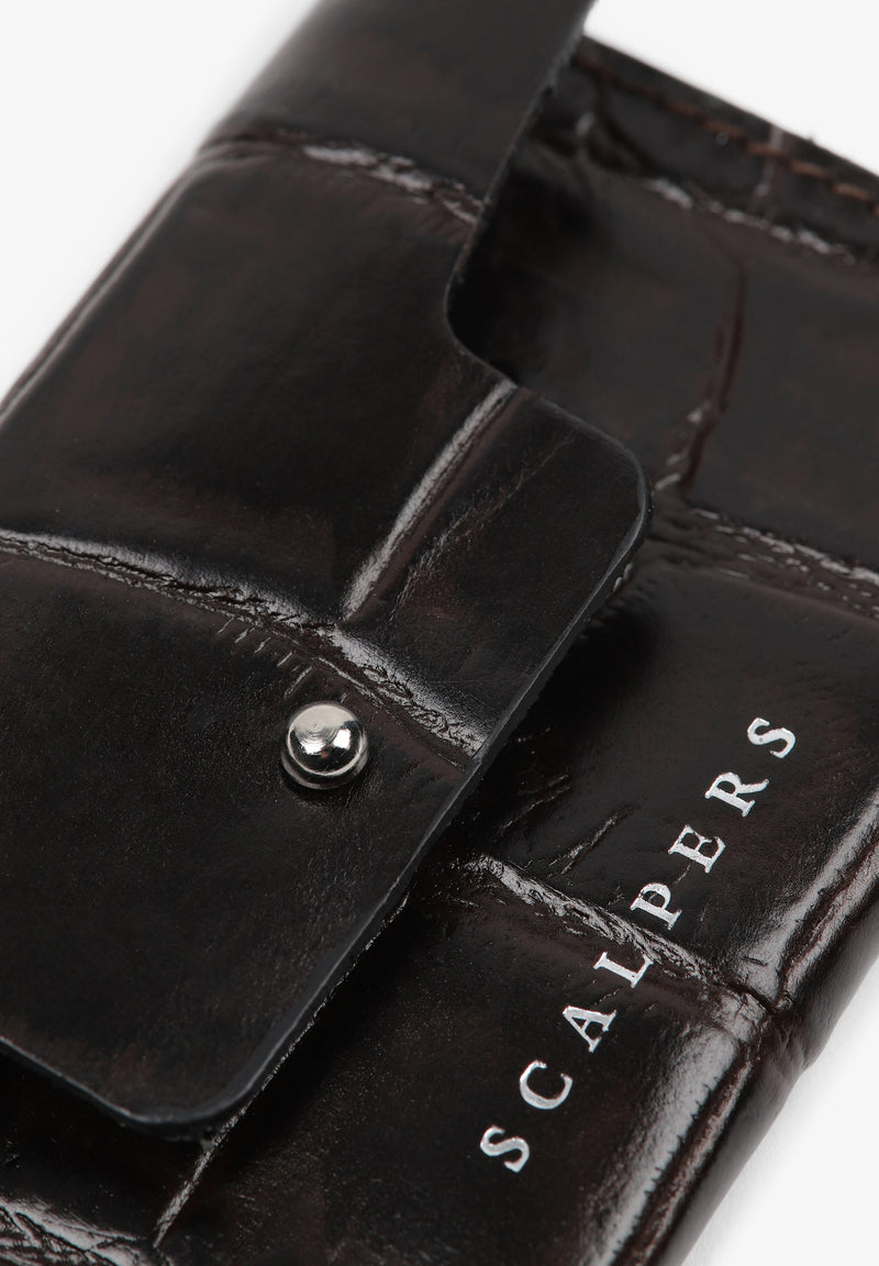 EMBOSSED LEATHER CARD HOLDER