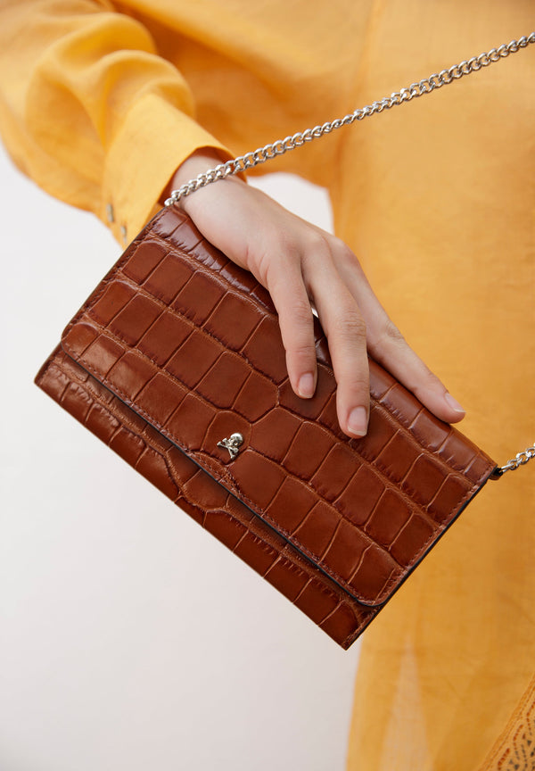 THREE-WAY CROCODILE SKIN EFFECT BAG