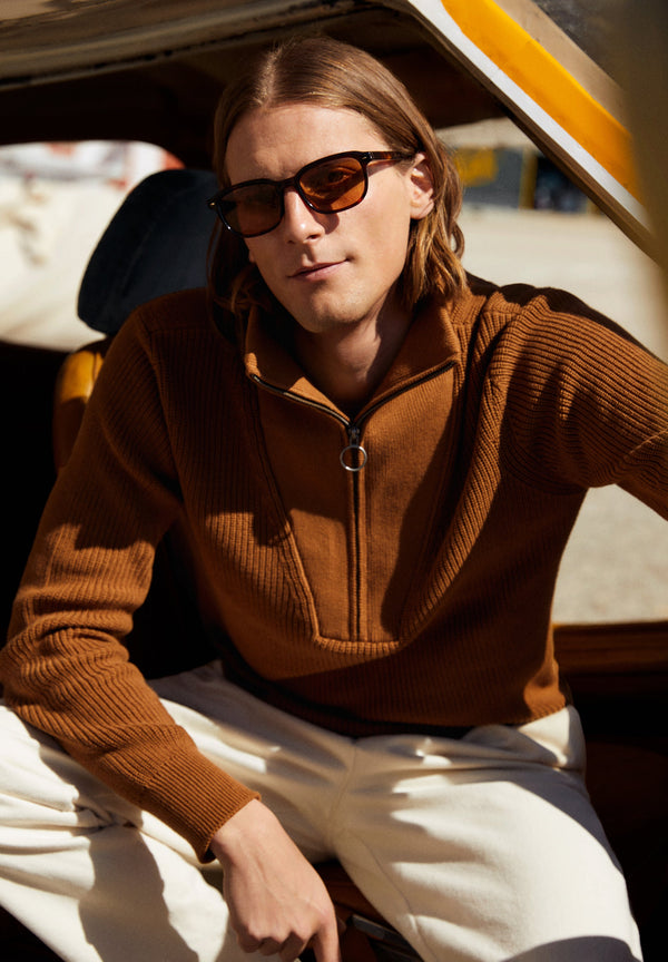 ZIP-NECK SWEATER